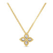 18 Karat Yellow Gold Princess Flower Small Pendant With Diamonds