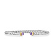 Cable Flex Bracelet in Sterling Silver with 14K Yellow Gold and Amethyst, 4mm