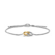 Petite Cable Linked Bracelet in Sterling Silver with 14K Yellow Gold, 15mm