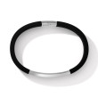 Streamline® ID Bracelet  with Black Rubber and Sterling Silver, 10mm