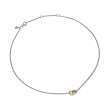 Petite Cable Linked Necklace in Sterling Silver with 14K Yellow Gold, 15mm