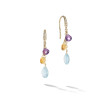 Marco Bicego 18K Yellow Gold Diamond Topaz And Mixed Gemstone Short Drop Earrings