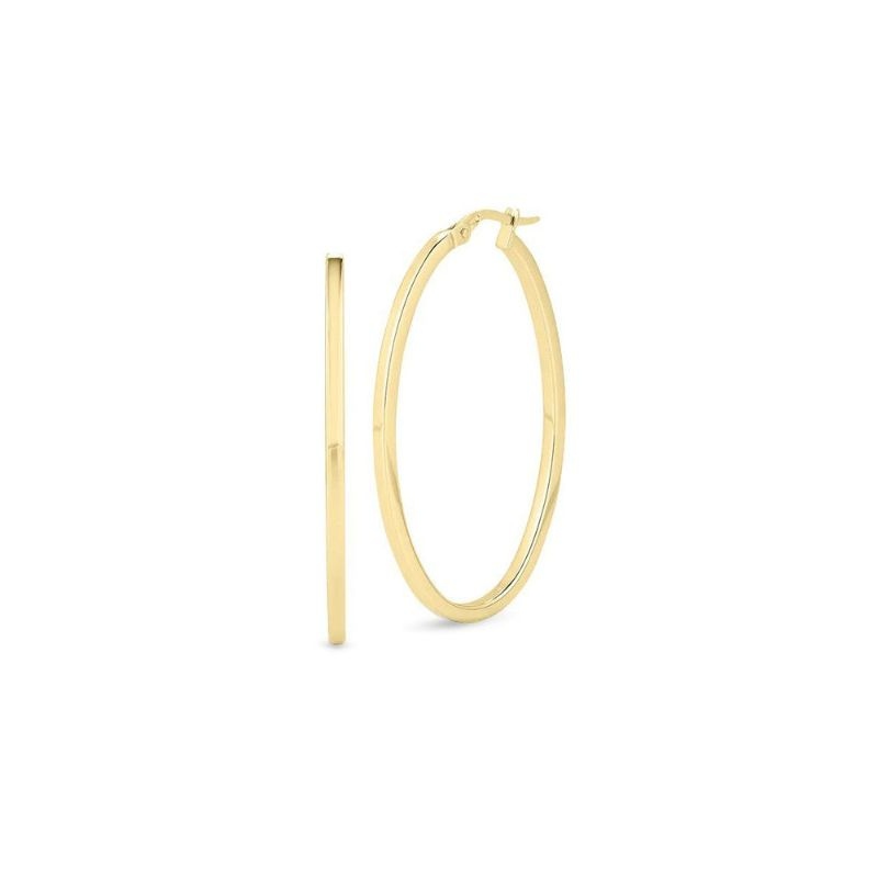 18Kt Gold Large Oval Hoop Earrings