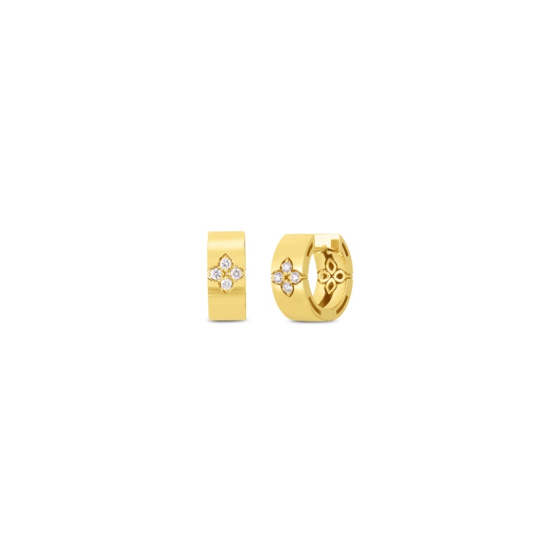 18K Gold Love In Verona Diamond Accent Small Hoop Earrings