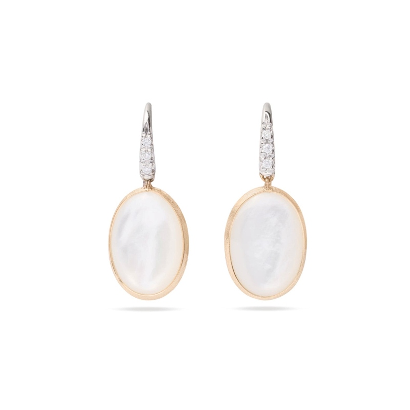 Marco Bicego 18Kt Yellow Gold Mother Of Pearl & Diamond Drop Earrings
